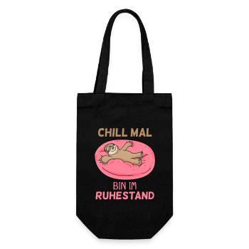 Endlich Rentner - Rente Spruch lustig - Geschenkbeutel für Flaschen - Schwarz - Vorne
