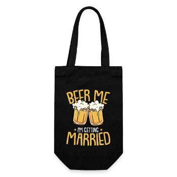 Groom mariés Beuverie bière célibataire cadeau - Sac à bouteille - noir - Devant