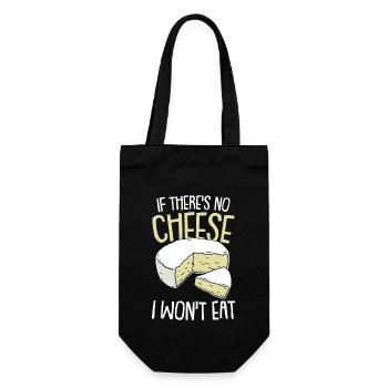 Käse Cheese Cheddar Maus Käsestück Spruch Geschenk - Geschenkbeutel für Flaschen - Schwarz - Vorne