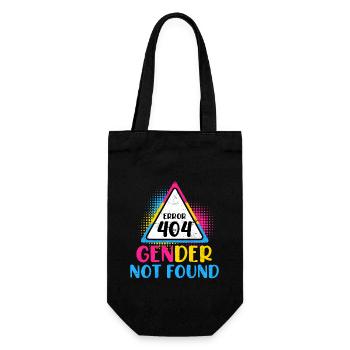 Error 404 Gender not Found Bisexuell Pansexuell - Geschenkbeutel für Flaschen - Schwarz - Vorne