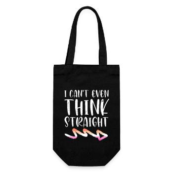 I can't even think straight lesbian saying - Gift Bag for Bottles - black - Front