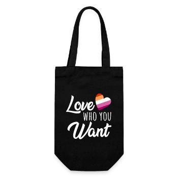 Lesbian saying Love who you want Lesbian Pride - Gift Bag for Bottles - black - Front