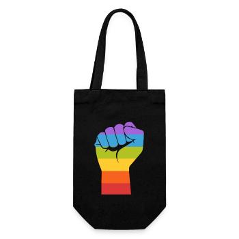 Gay Pride LGBT Gay Poing Main Gay - Sac à bouteille - noir - Devant