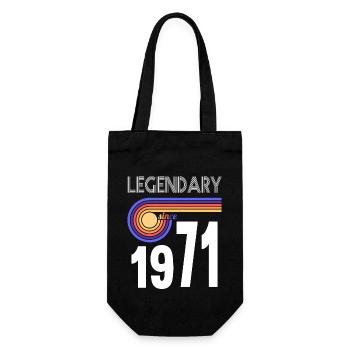 Legendary since 1971 Retro Vintage Style - Geschenkbeutel für Flaschen - Schwarz - Vorne