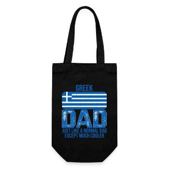 Greek Dad Griechenland-Flagge zum Vatertag - Geschenkbeutel für Flaschen - Schwarz - Vorne