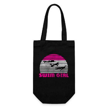 Schwimm Girl Schwimmerin Schwimmen Mädchen - Geschenkbeutel für Flaschen - Schwarz - Vorne