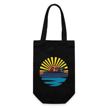 Ponton boot Retro Sunset Für Pontonbesitzer 2021 - Geschenkbeutel für Flaschen - Schwarz - Vorne