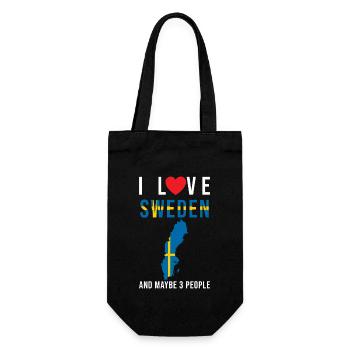 Suède j'aime la Suède - Sac à bouteille - noir - Devant