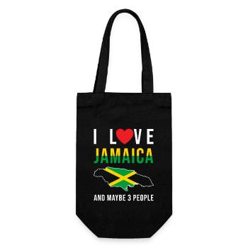 Jamaika Ich liebe Jamaika - Geschenkbeutel für Flaschen - Schwarz - Vorne