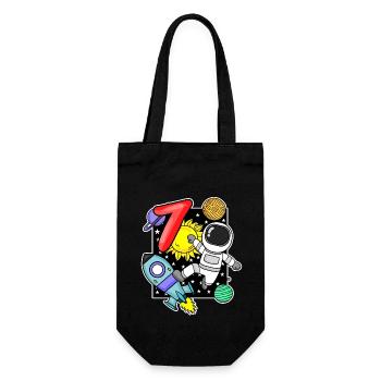 7th birthday astronaut 7 years boy gift - Gift Bag for Bottles - black - Front