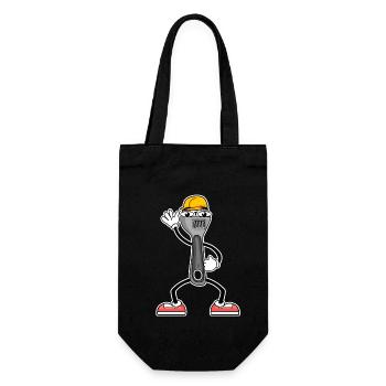 Tool Cartoon Wrench - Gift Bag for Bottles - black - Front