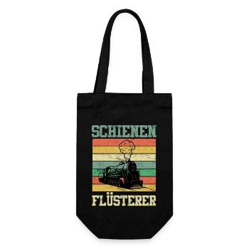 Schienen Flüsterer Eisenbahner Modelleisenbahn - Geschenkbeutel für Flaschen - Schwarz - Vorne
