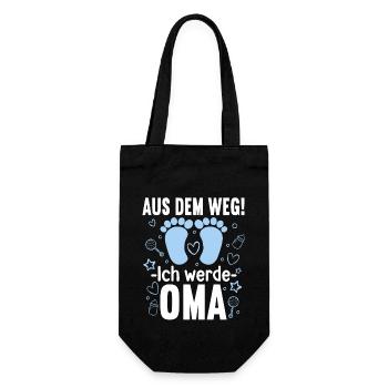 Aus dem Weg ich werde Oma von einem Jungen - Geschenkbeutel für Flaschen - Schwarz - Vorne