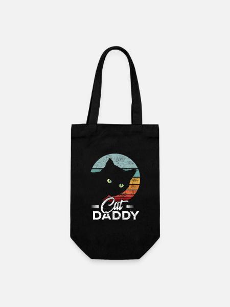 Cat Daddy Katzen Papa Cat Dad - Geschenkbeutel für Flaschen - Schwarz