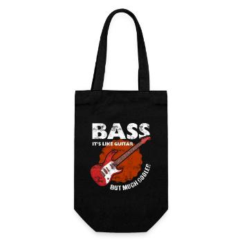 Bass Gitarrist Bassist Bass Spieler - Geschenkbeutel für Flaschen - Schwarz - Vorne