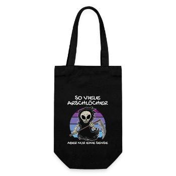 So Viele Arschlöcher Aber Nur Eine Sense - Geschenkbeutel für Flaschen - Schwarz - Vorne