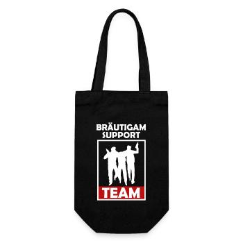 Team Bräutigam Support Team Party Feier - Geschenkbeutel für Flaschen - Schwarz - Vorne