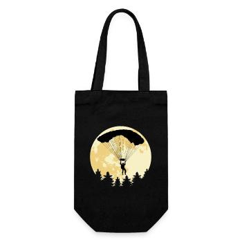 Fallschirmspringer Vollmond Skydiving Logo - Geschenkbeutel für Flaschen - Schwarz - Vorne