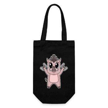 Wildschwein Fitness Motivation Geschenk - Geschenkbeutel für Flaschen - Schwarz - Vorne