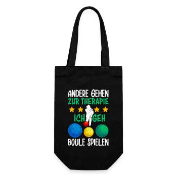 Boule Spruch andere gehen zur Therapie Ich boule - Geschenkbeutel für Flaschen - Schwarz - Vorne