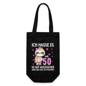 Ich hasse es mit 50 so gut auszusehen 50. Jahre - Geschenkbeutel für Flaschen - Schwarz - Vorne
