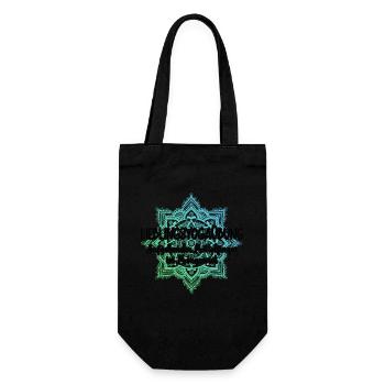 Aufgehender Mittelfinger im Morgenrot Yoga Mandala - Geschenkbeutel für Flaschen - Schwarz - Vorne