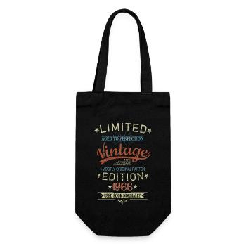 Retro Birthday Year 1966 Vintage Limited Edition - Gift Bag for Bottles - black - Front