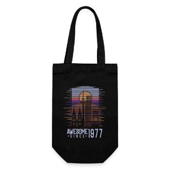Vintage 1977 77 Birthday Retro Vintage Gift - Gift Bag for Bottles - black - Front