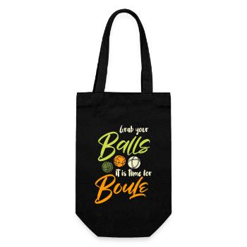 Time to play boules boules player bocce - Gift Bag for Bottles - black - Front