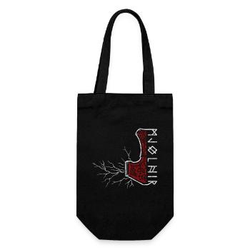 The hammer of Thor with lightning - Mjölnir - Gift Bag for Bottles - black - Front