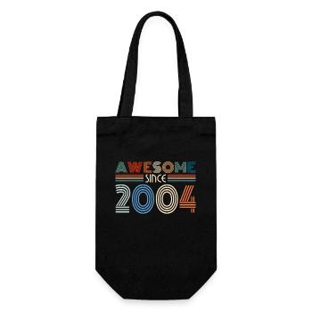 Vintage 2004 04 Geburtstag Retro Jahrgang Geschenk - Geschenkbeutel für Flaschen - Schwarz - Vorne