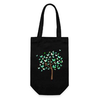 Papillon arbre avec des noeuds - Sac à bouteille - noir - Devant