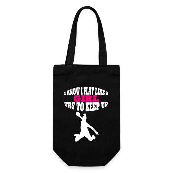 Handballerin Frauenhandball Damen Handball Mädchen - Geschenkbeutel für Flaschen - Schwarz - Vorne