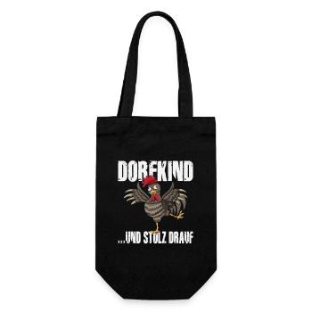 Dorfkind und stolz drauf Landwirt Hühner Huhn Fan - Geschenkbeutel für Flaschen - Schwarz - Vorne