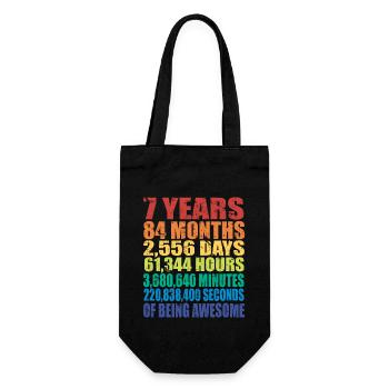 Drôle de cadeau de 7e anniversaire, âge de 7 ans - Sac à bouteille - noir - Devant