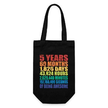 Drôle de cadeau de 5ème anniversaire, âge de 5 ans - Sac à bouteille - noir - Devant