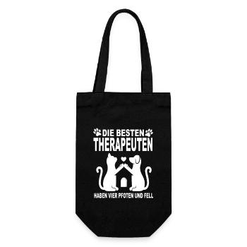 Hund und Katze - Geschenkbeutel für Flaschen - Schwarz - Vorne
