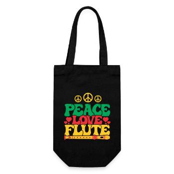 Flûte Flûte Joueuse de flûte Musique Musicien - Sac à bouteille - noir - Devant