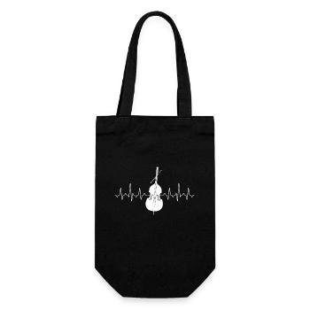 Kontrabass Heartbeat - Geschenkbeutel für Flaschen - Schwarz - Vorne