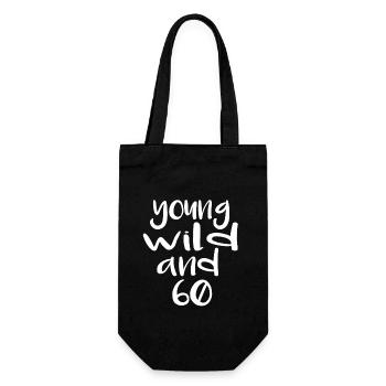young and 60 - Gift Bag for Bottles - black - Front
