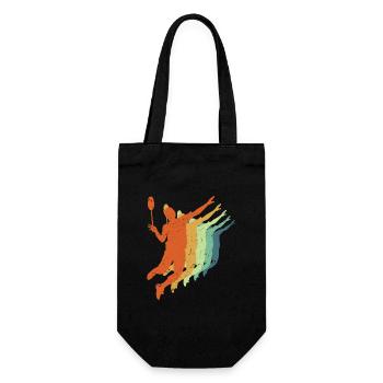 Retro Badminton - Cool Vintage Sport Player Cadeau - Sac à bouteille - noir - Devant