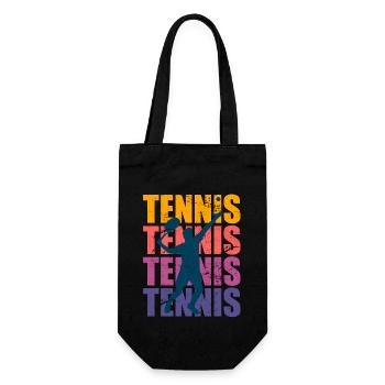 Tennisspieler Tennis Logo Vintage Sportler - Geschenkbeutel für Flaschen - Schwarz - Vorne