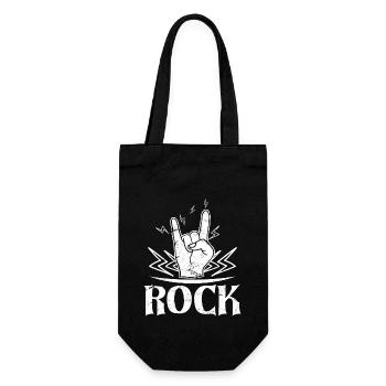 Rock Music Rocker Hand Signal Symbol Hand - Gift Bag for Bottles - black - Front