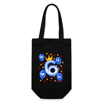 6ème anniversaire jeunes ballons de couronne étoiles - Sac à bouteille - noir - Devant