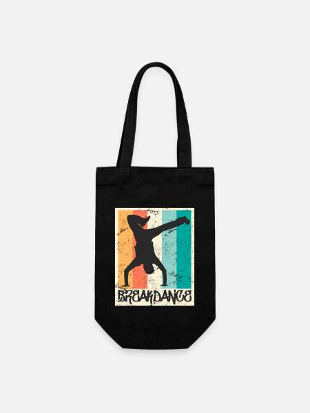 Breakdance Vintage B-Boy Breakdancer - Geschenkbeutel für Flaschen - Schwarz