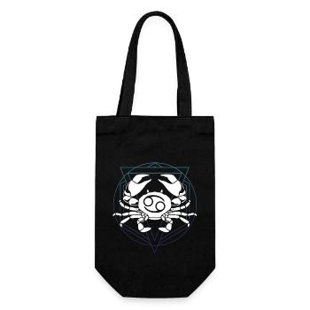 Krebs Symbol Tierkreiszeichen Horoskop - Geschenkbeutel für Flaschen - Schwarz - Vorne