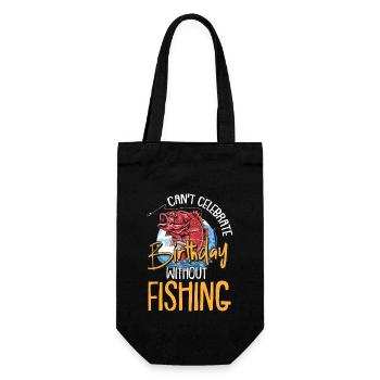 Angeln Angler Geburtstag Fisch Fische See Geschenk - Geschenkbeutel für Flaschen - Schwarz - Vorne
