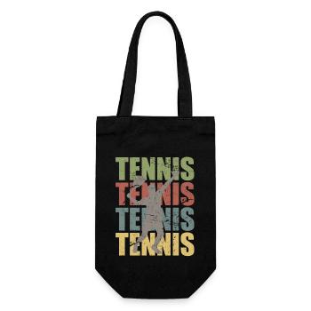 Tennis Tennis Player Tennis Training Vintage Retro - Gift Bag for Bottles - black - Front