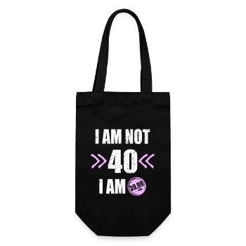 I'm i am Not 40 I'm 39 + Tax 40th birthday - Gift Bag for Bottles - black - Front