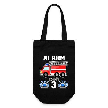 3. Geburtstag Junge Feuerwehr Feuerwehrauto - Geschenkbeutel für Flaschen - Schwarz - Vorne